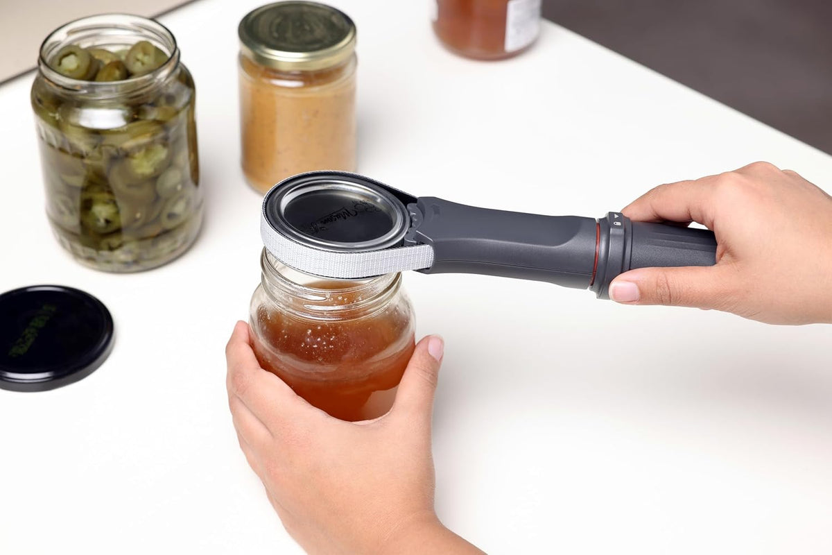 Strongboy Jar Opener, Adjustable Grip to Open Jars & Bottles, Grey