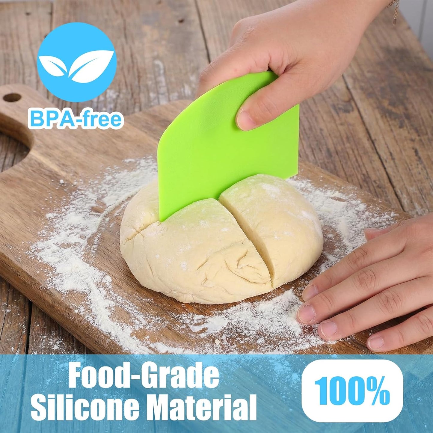 10 Pcs Plastic Bench Scraper for Baking - Bowl Dough Scraper for Bread Cutter - Multifunctional Kitchen food Scrapers Tool with Curved Edge, Cake Baking, Fondant Icing Smoother
