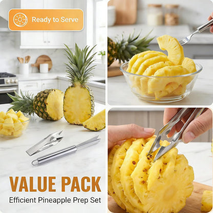 2Pcs Pineapple Eye Remover Tool Stainless Steel Peeler and Cutter Multifunctional Fruit Slicer Corer for Peel Peeler Pinapple Cut Kitchen Tools and Accessories
