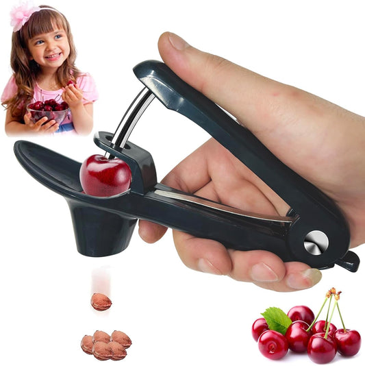 Cherry Pitter - Olive And Other Fruit Tools, Cherry Pitter With a Space-Saving Lock(BLACK)