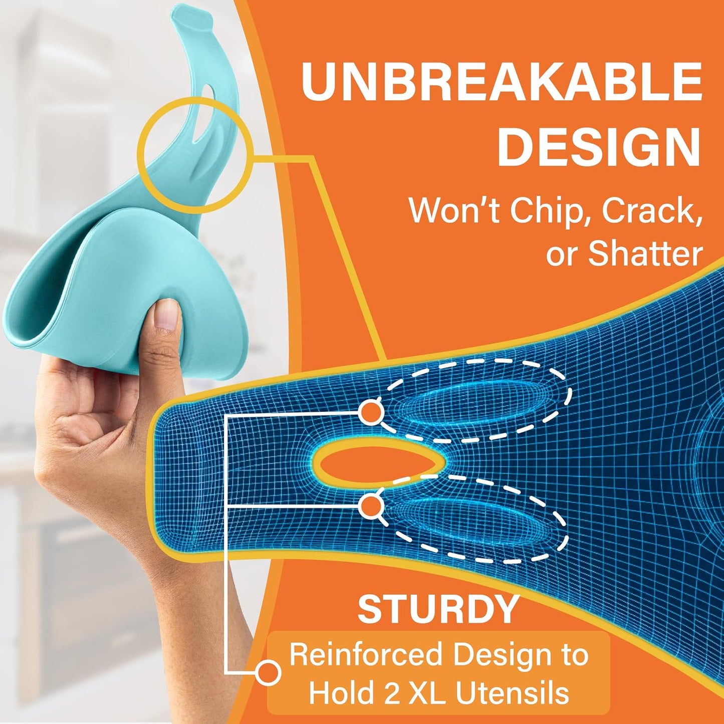 Silicone Spoon Rest for Stove Top, Set of 2, XL 9.2 Inch, DISHWASHER SAFE | NON-STICK Surface for Quick Cleanup, Non-Slip, Safe for Glass and Induction Cooktops, Raised Edges Catch Drips, Cool Gray