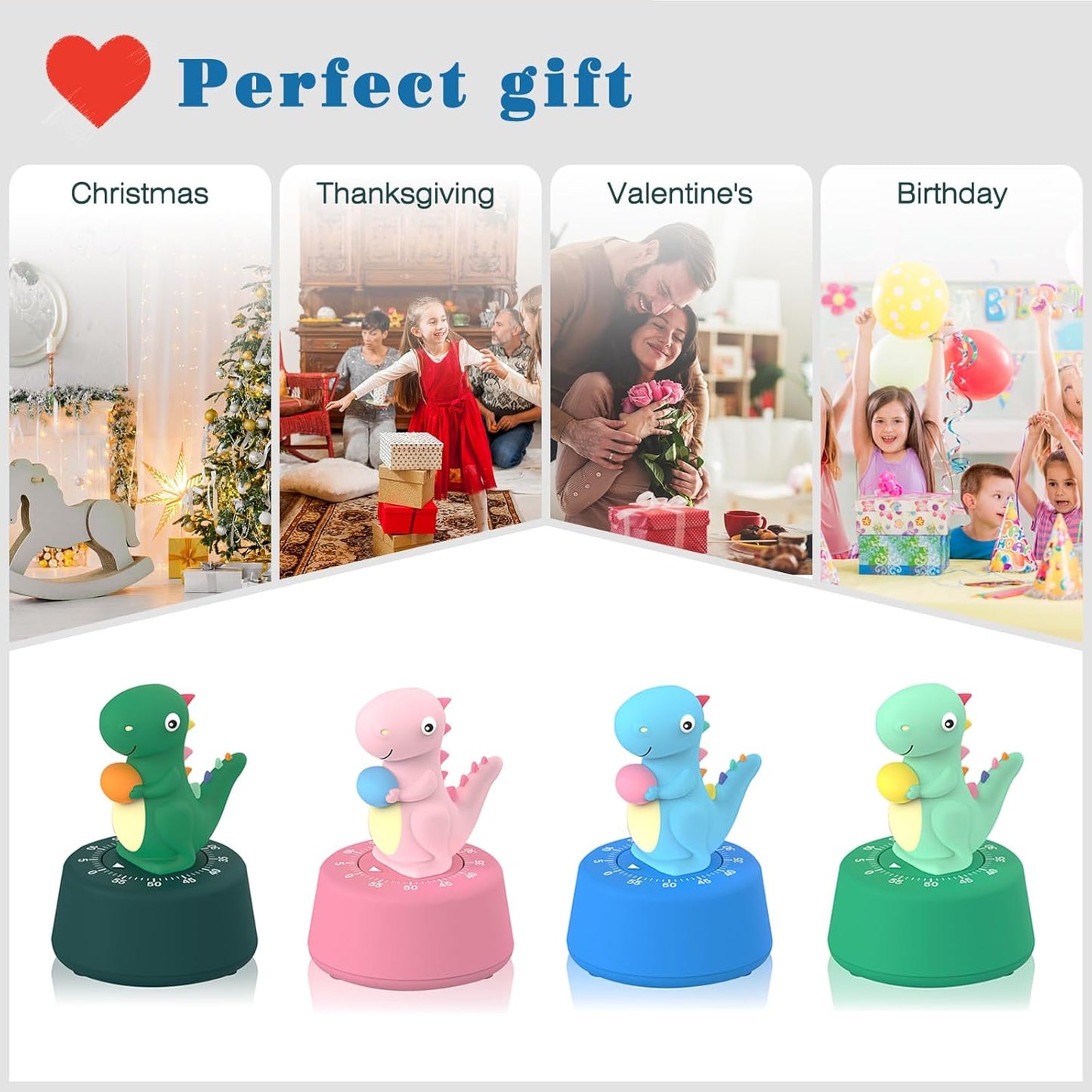 Mechanical Kitchen Timer for Kids,Wind Up Egg Timer for Cooking. | Cute Dinosaur Design 60 Minutes Manual Countdown Timers,No Battery Potty Timer for Kids,Classroom,Cooking,Home & Study.