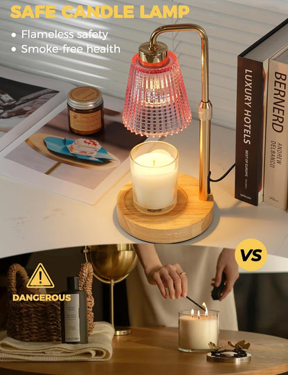 Candle Warmer Lamp with Cycle Timer, Birthday Gifts for Women Mom Her, House Warming Gifts New Home Room Decor, Wax Melt Warmer for Jar Candles with 2 Bulbs