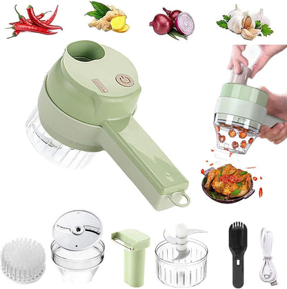 4 in 1 Electric Vegetable Cutter Set, Multifunctional Mini Electric Grinder