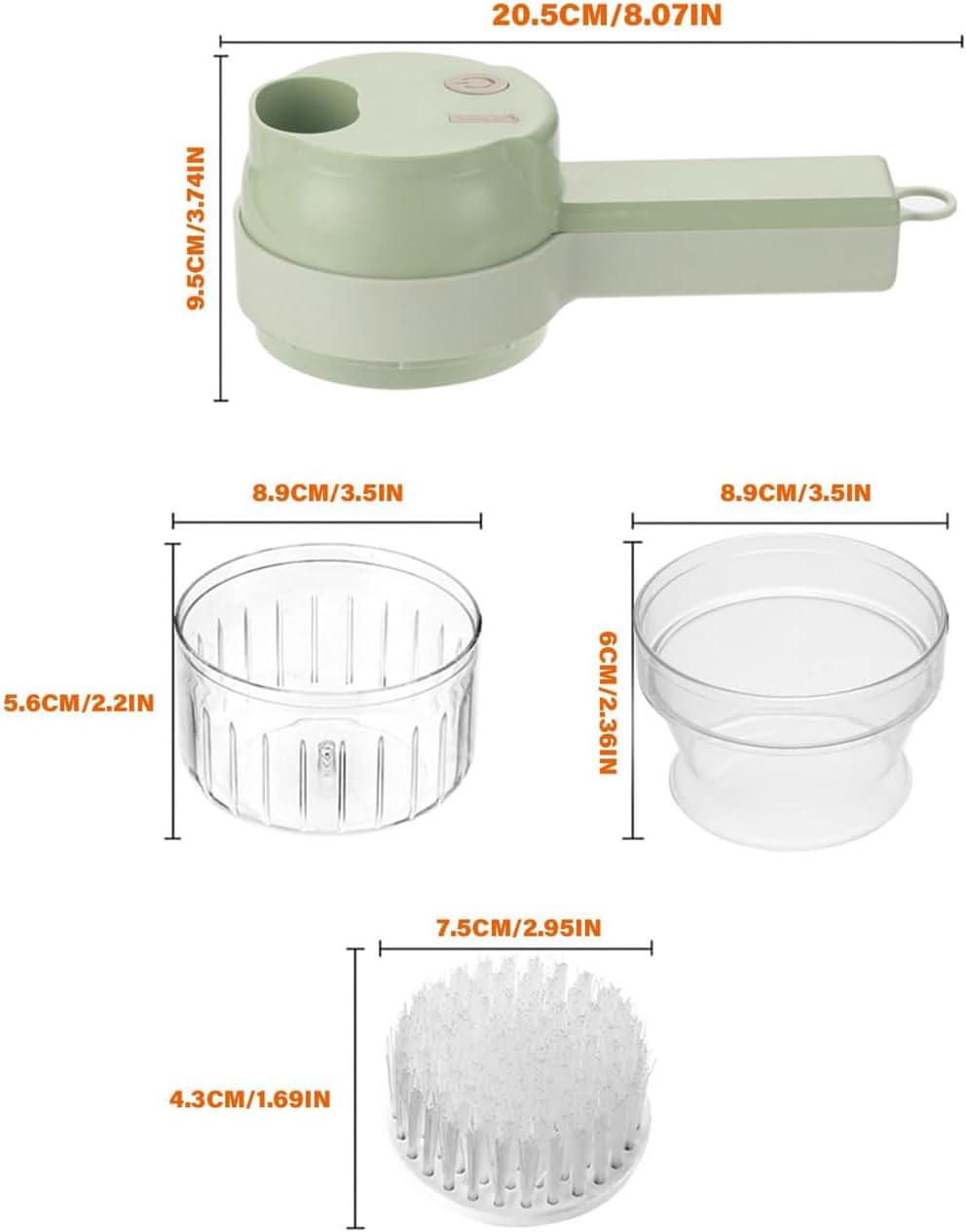 4 in 1 Electric Vegetable Cutter Set, Multifunctional Mini Electric Grinder