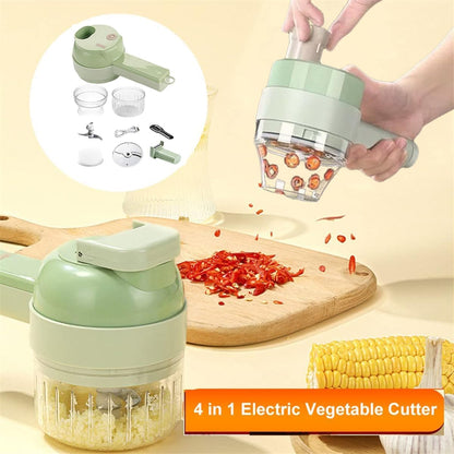 4 in 1 Electric Vegetable Cutter Set, Multifunctional Mini Electric Grinder