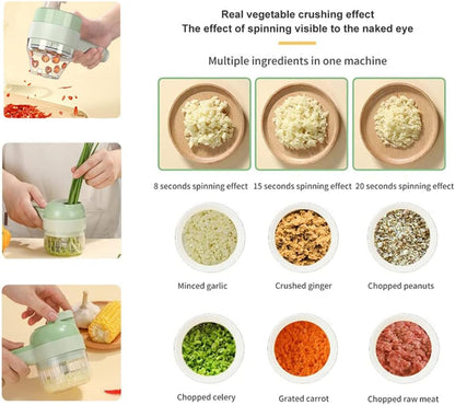 4 in 1 Electric Vegetable Cutter Set, Multifunctional Mini Electric Grinder
