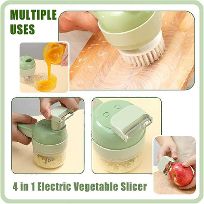 4 in 1 Electric Vegetable Cutter Set, Multifunctional Mini Electric Grinder