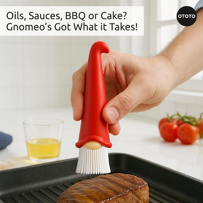 Gnomeo Pastry Brush - Silicone Basting Brush for Cooking, Spread Oil Butter Sauce for BBQ Grill Baking, Gnomes Gifts for Women, Cute Funny Kitchen Gadgets