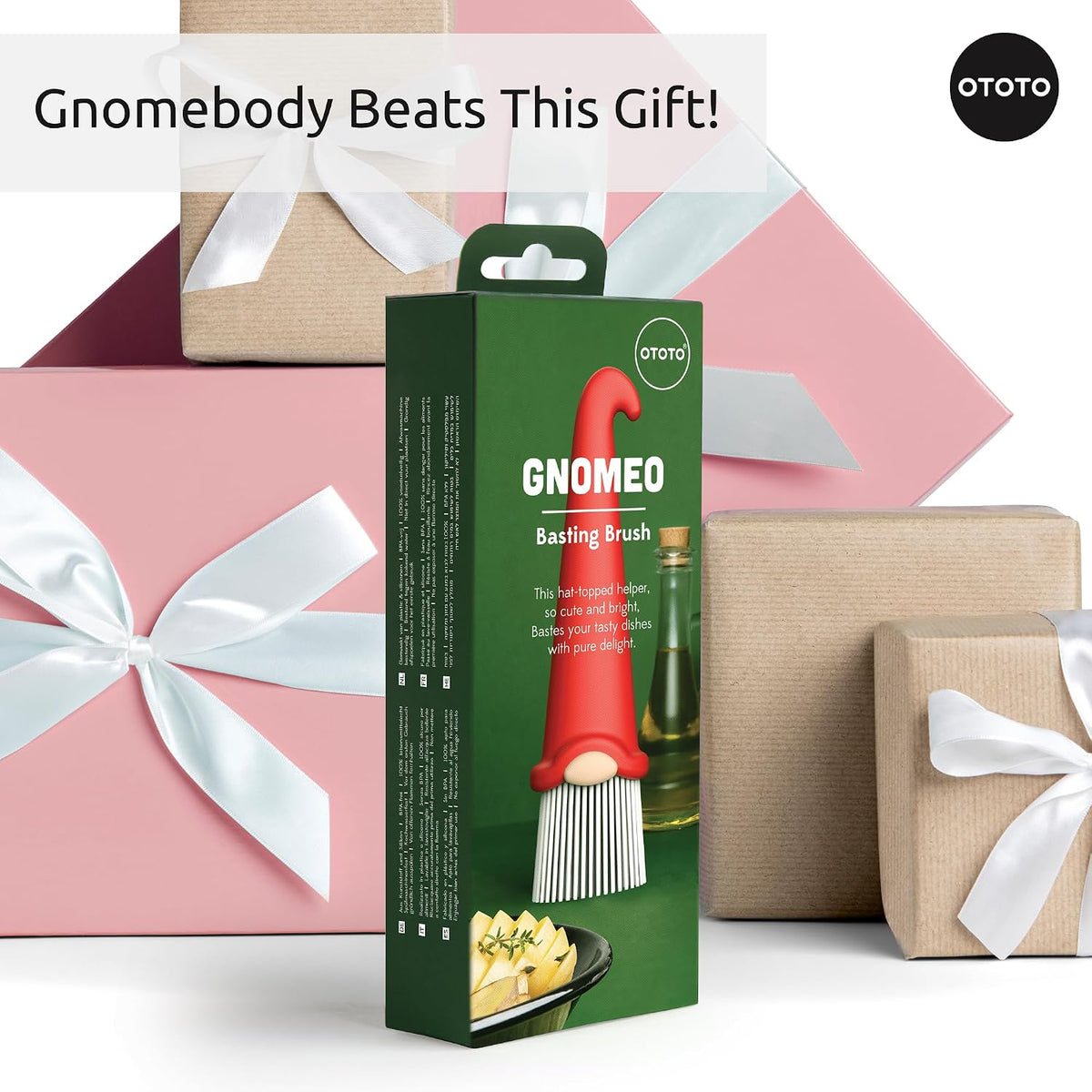 Gnomeo Pastry Brush - Silicone Basting Brush for Cooking, Spread Oil Butter Sauce for BBQ Grill Baking, Gnomes Gifts for Women, Cute Funny Kitchen Gadgets
