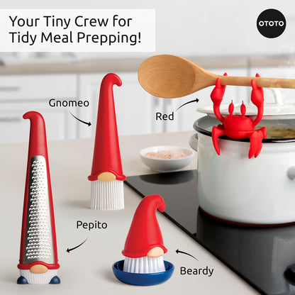 Gnomeo Pastry Brush - Silicone Basting Brush for Cooking, Spread Oil Butter Sauce for BBQ Grill Baking, Gnomes Gifts for Women, Cute Funny Kitchen Gadgets