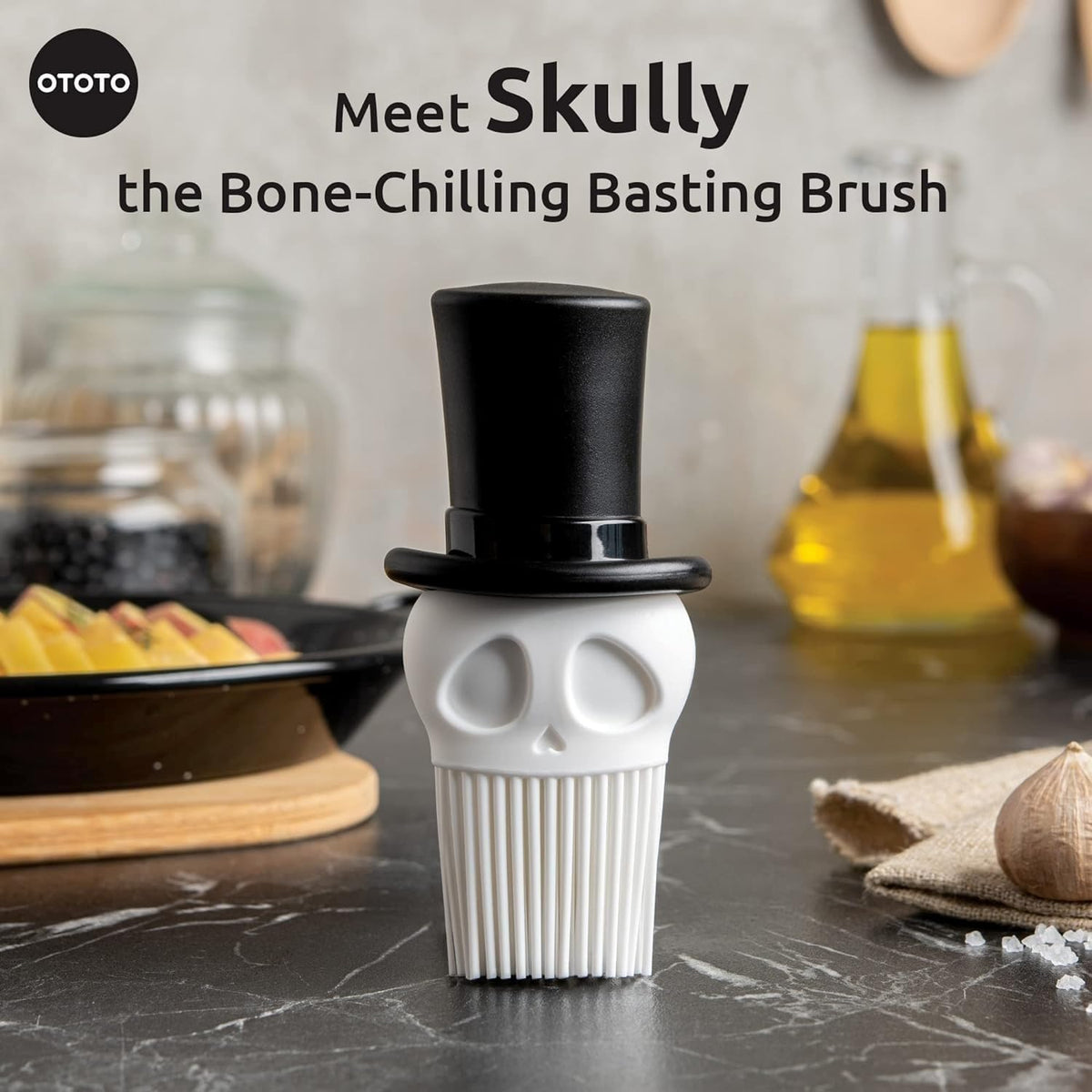 Gnomeo Pastry Brush - Silicone Basting Brush for Cooking, Spread Oil Butter Sauce for BBQ Grill Baking, Gnomes Gifts for Women, Cute Funny Kitchen Gadgets
