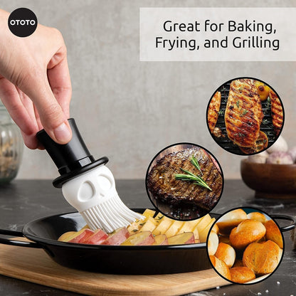 Gnomeo Pastry Brush - Silicone Basting Brush for Cooking, Spread Oil Butter Sauce for BBQ Grill Baking, Gnomes Gifts for Women, Cute Funny Kitchen Gadgets