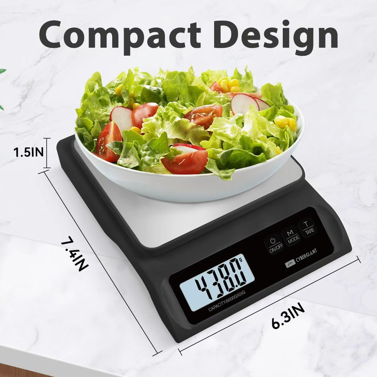 13lb/0.1g Precision Digital Food Scale - Meal Prep Kitchen Baking & Espresso Coffee - Gram Scale with Stainless Steel Platform & LCD Display