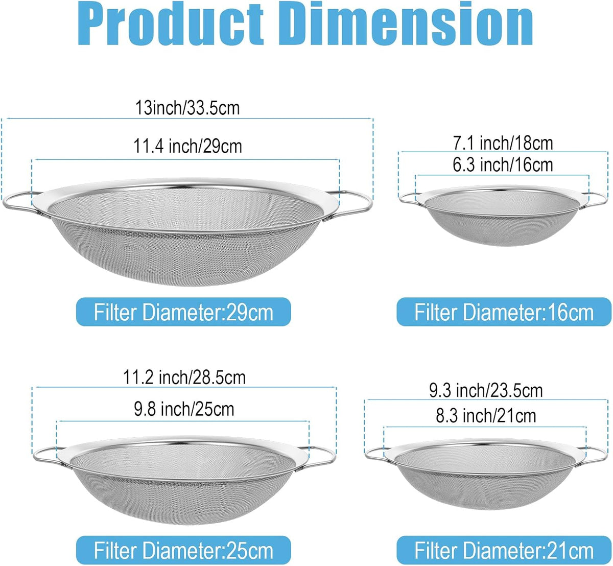 4pcs Paint Strainer Stainless Steel 60 Mesh Extra fine mesh Strainer strainers Fines meshs Large fine meshs strainers Fits 5 Gallon Paint Bucket Filter Tool Insert
