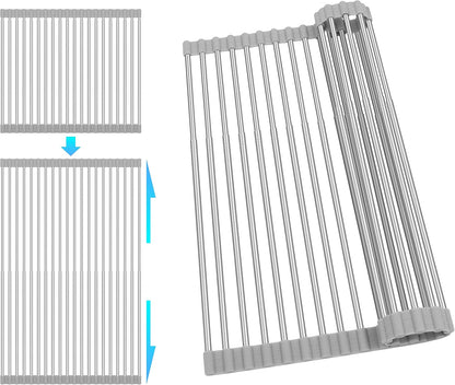 Roll Up Dish Drying Rack Over the Sink 12.5"-21.6" Expandable