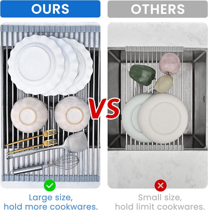 Roll Up Dish Drying Rack Over the Sink 12.5"-21.6" Expandable