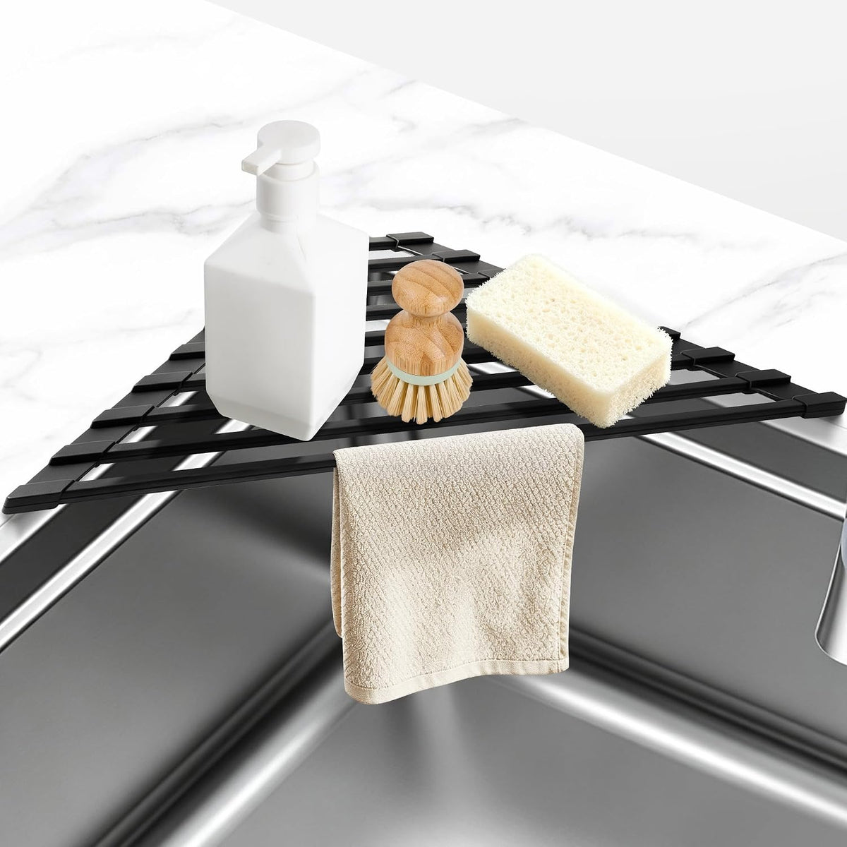 Roll Up Dish Drying Rack Over the Sink 12.5"-21.6" Expandable