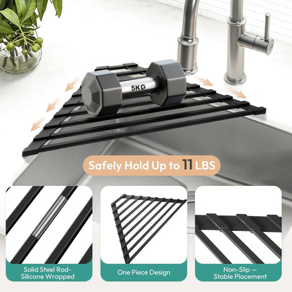 Roll Up Dish Drying Rack Over the Sink 12.5"-21.6" Expandable