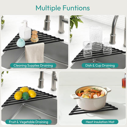 Roll Up Dish Drying Rack Over the Sink 12.5"-21.6" Expandable