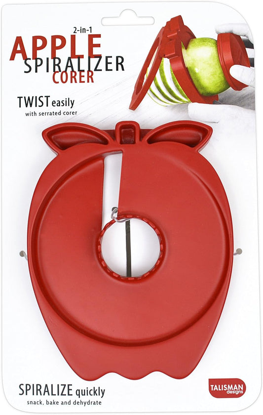 Apple Spiralizer & Corer – Great for Pears & Apples, Safe Detachable Handle, Dishwasher Safe, Versatile for Snacking, Baking & Dehydrating