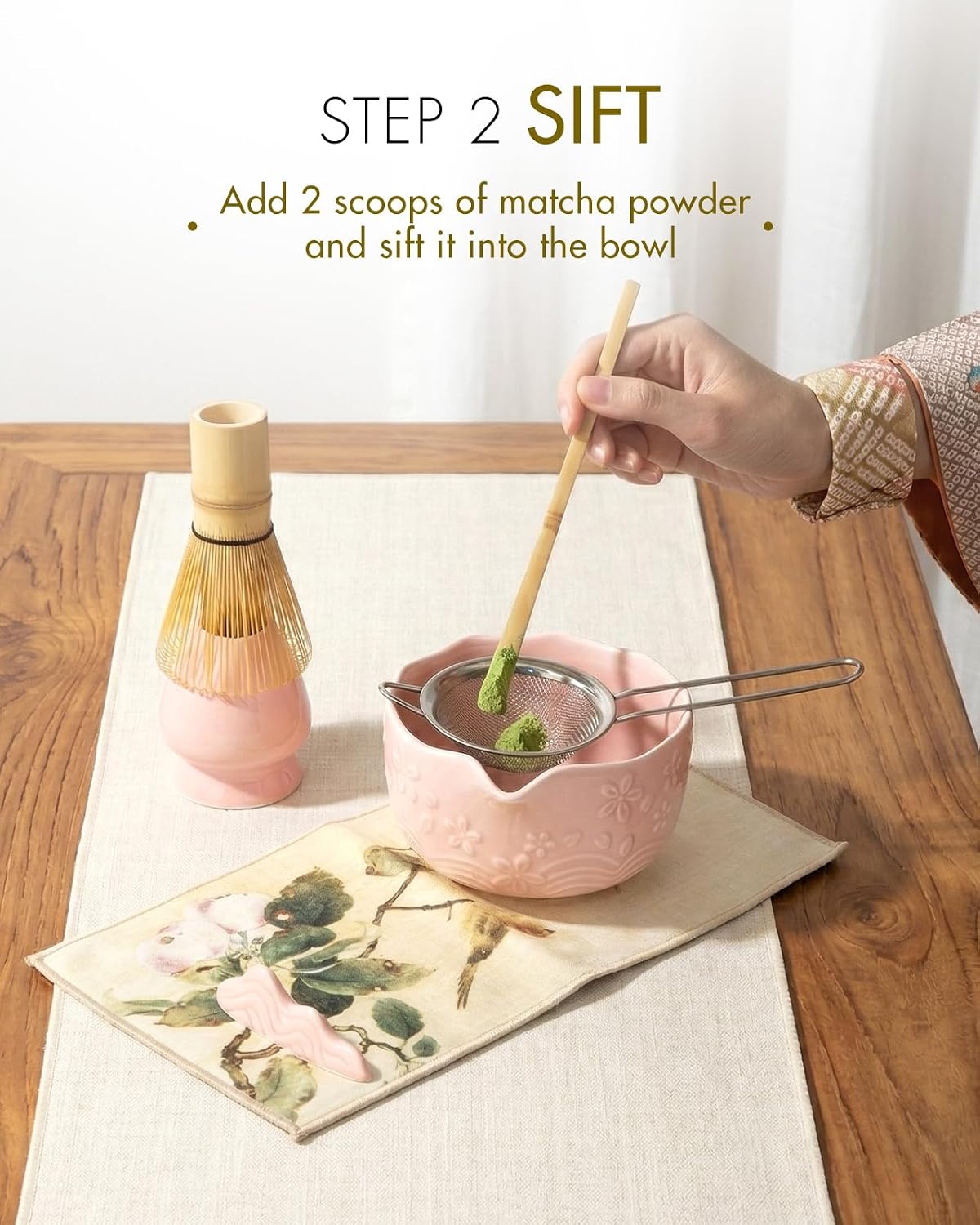 Matcha Whisk Set for Macha Lovers (Pink)