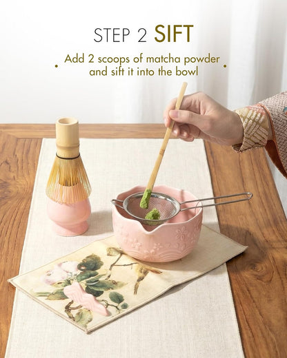 Matcha Whisk Set for Macha Lovers (Pink)