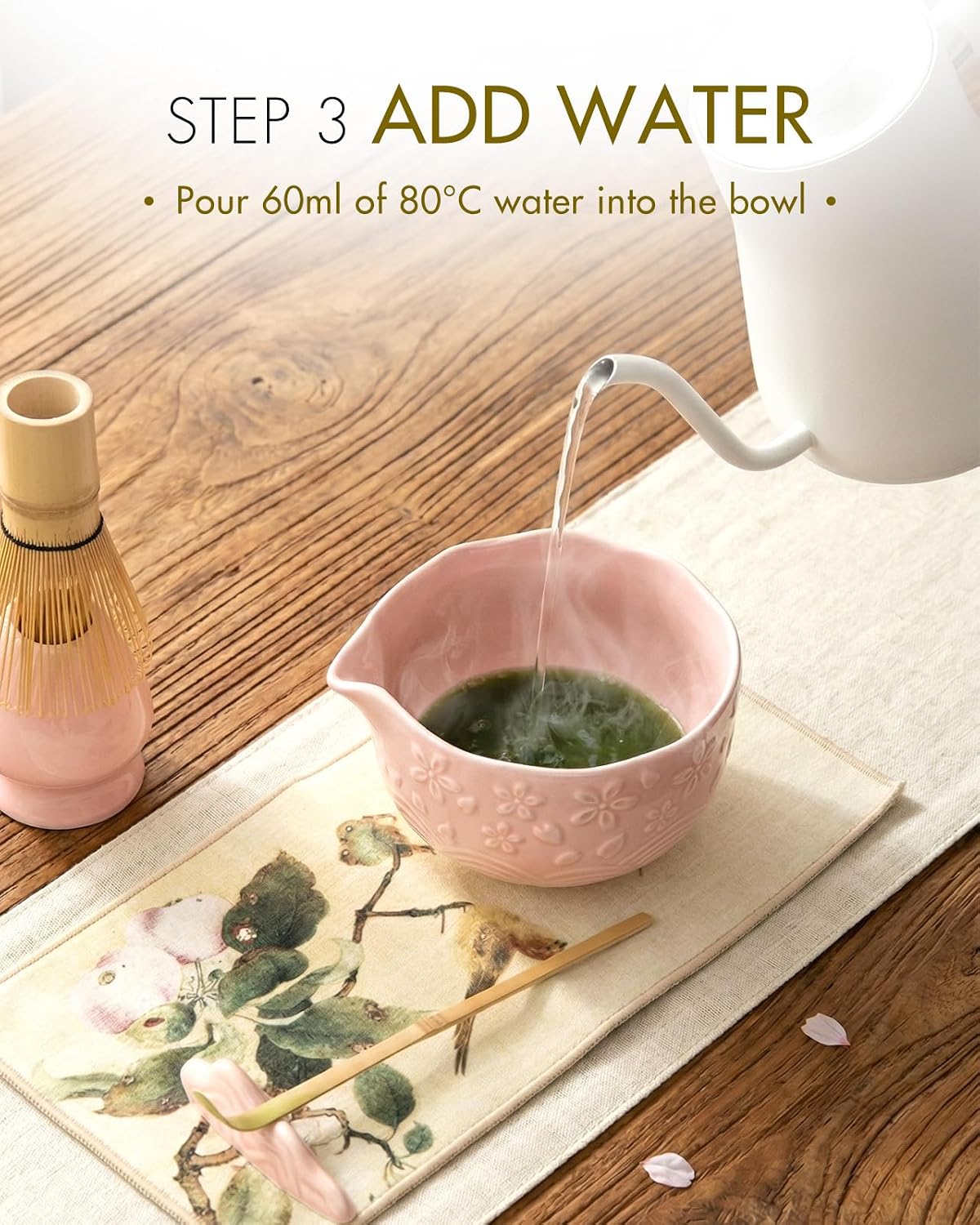 Matcha Whisk Set for Macha Lovers (Pink)