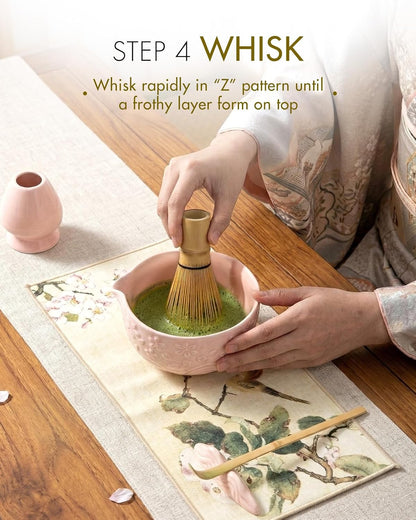 Matcha Whisk Set for Macha Lovers (Pink)