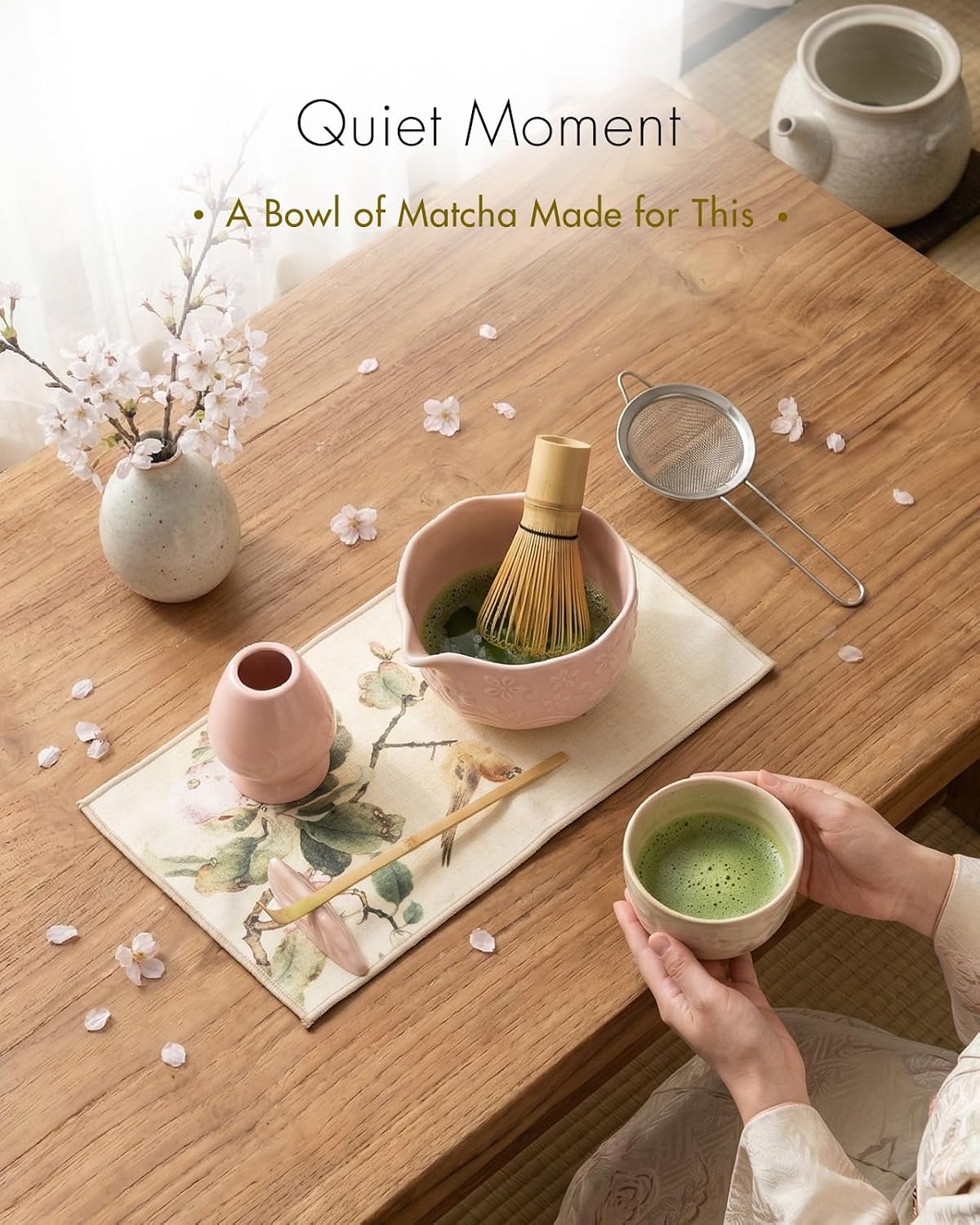Matcha Whisk Set for Macha Lovers (Pink)