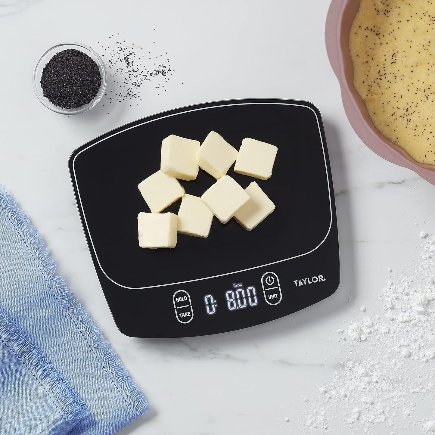 Waterproof Digital Kitchen Scale, 11 pounds, Black