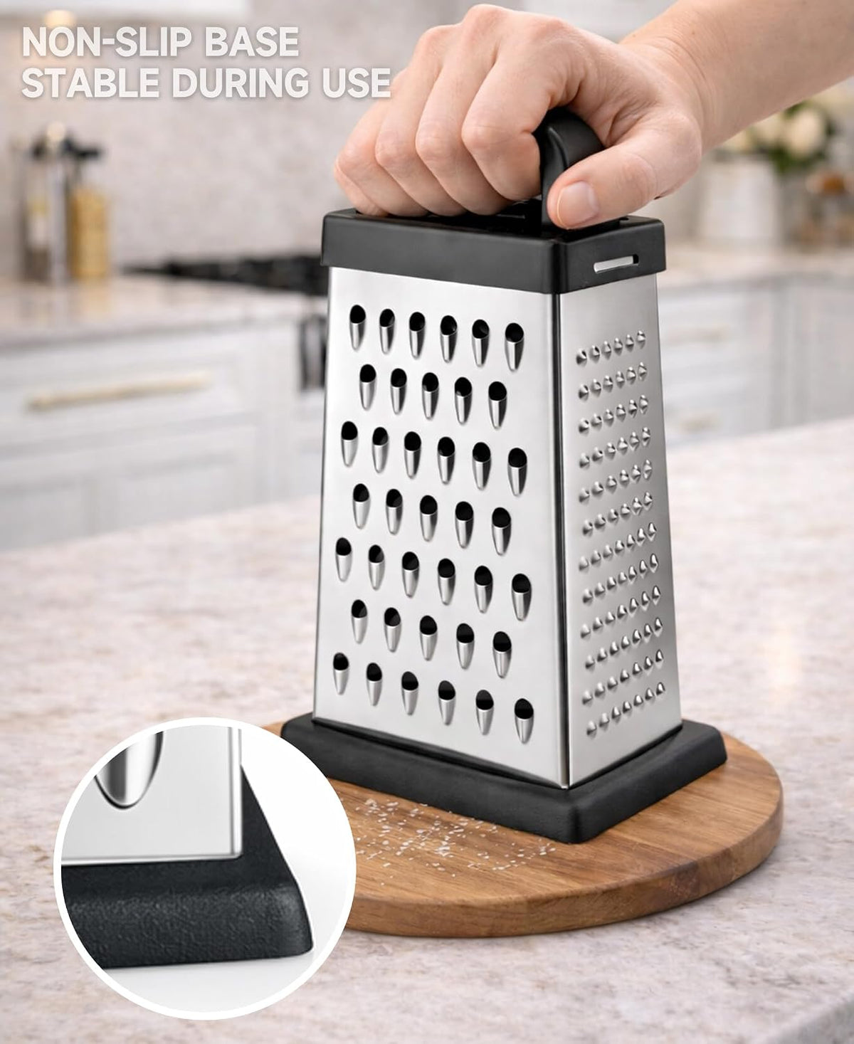 Cheese Grater, Small 4-Sided Box Grater, Stainless Steel