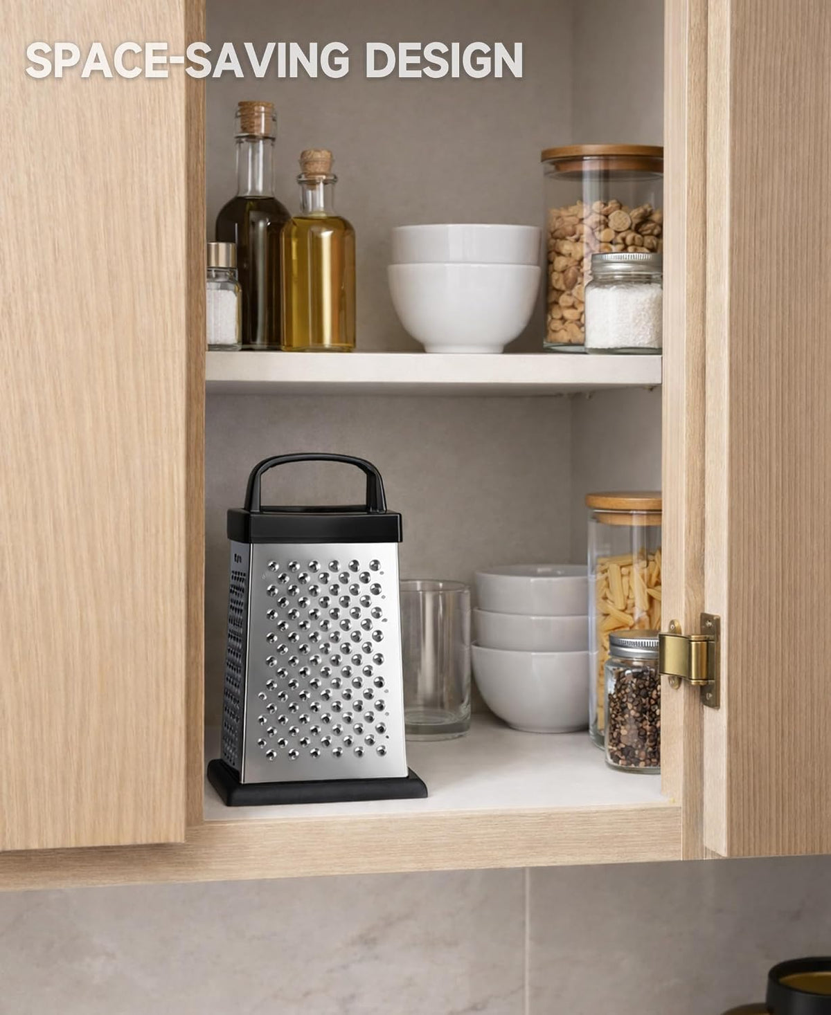 Cheese Grater, Small 4-Sided Box Grater, Stainless Steel