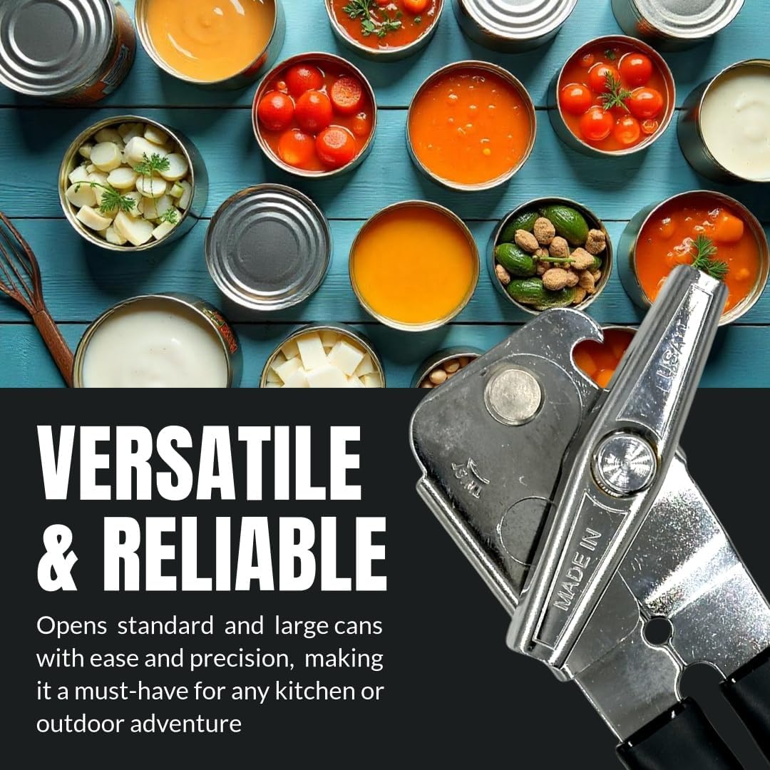 EasyTwist Heavy-Duty Swing Away Can Opener, Carbon Steel Cutting Blade