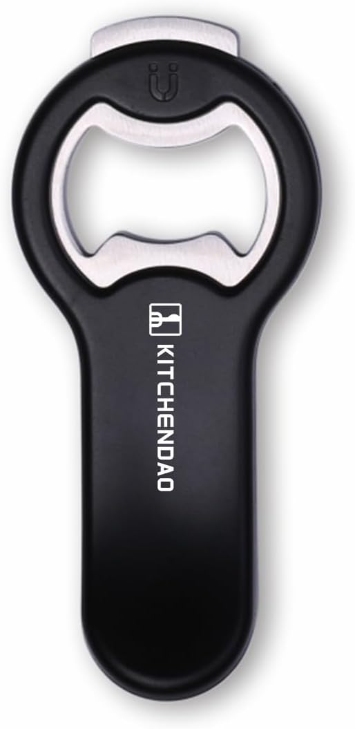 2 in 1 Magnetic Beer Bottle Opener for Fridge and RV with Cap Catcher - Pop Can Soda Can Opener, Stick to Refrigerator for Easy Storage with Magnet, Gift for Men Husband Father