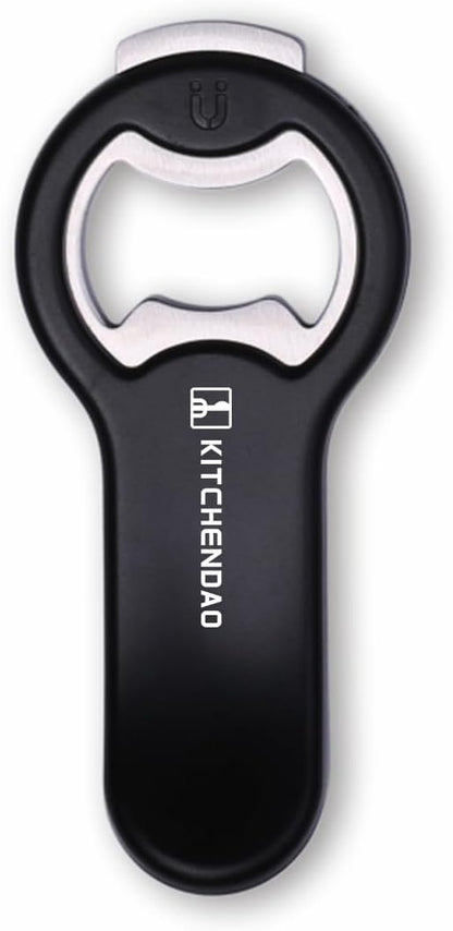 2 in 1 Magnetic Beer Bottle Opener for Fridge and RV with Cap Catcher - Pop Can Soda Can Opener, Stick to Refrigerator for Easy Storage with Magnet, Gift for Men Husband Father