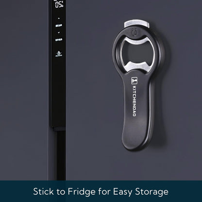 2 in 1 Magnetic Beer Bottle Opener for Fridge and RV with Cap Catcher - Pop Can Soda Can Opener, Stick to Refrigerator for Easy Storage with Magnet, Gift for Men Husband Father