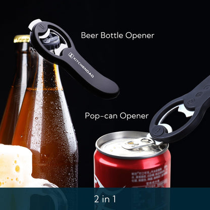 2 in 1 Magnetic Beer Bottle Opener for Fridge and RV with Cap Catcher - Pop Can Soda Can Opener, Stick to Refrigerator for Easy Storage with Magnet, Gift for Men Husband Father