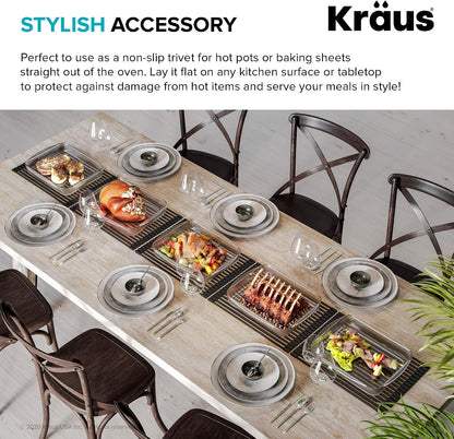Multipurpose Over-Sink Roll-Up Dish Drying Rack, Colander and Trivet in Dark Grey, KRM-10DG