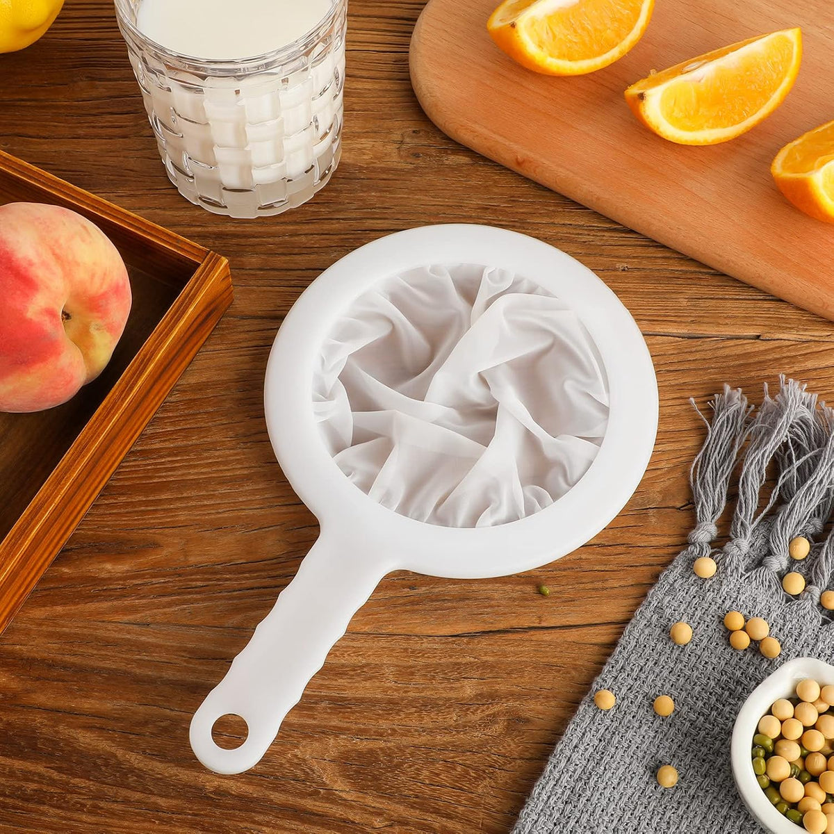 2 Pcs Ultra Fine Mesh Plastic Strainer for Kefir Grain, 120/200 Mesh