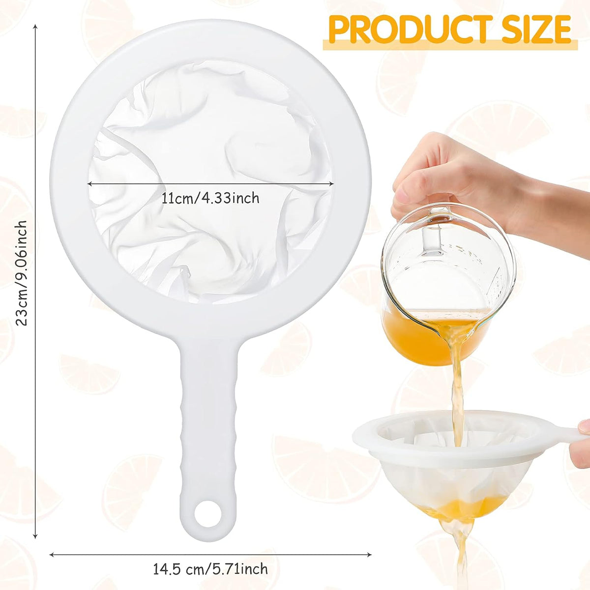 2 Pcs Ultra Fine Mesh Plastic Strainer for Kefir Grain, 120/200 Mesh