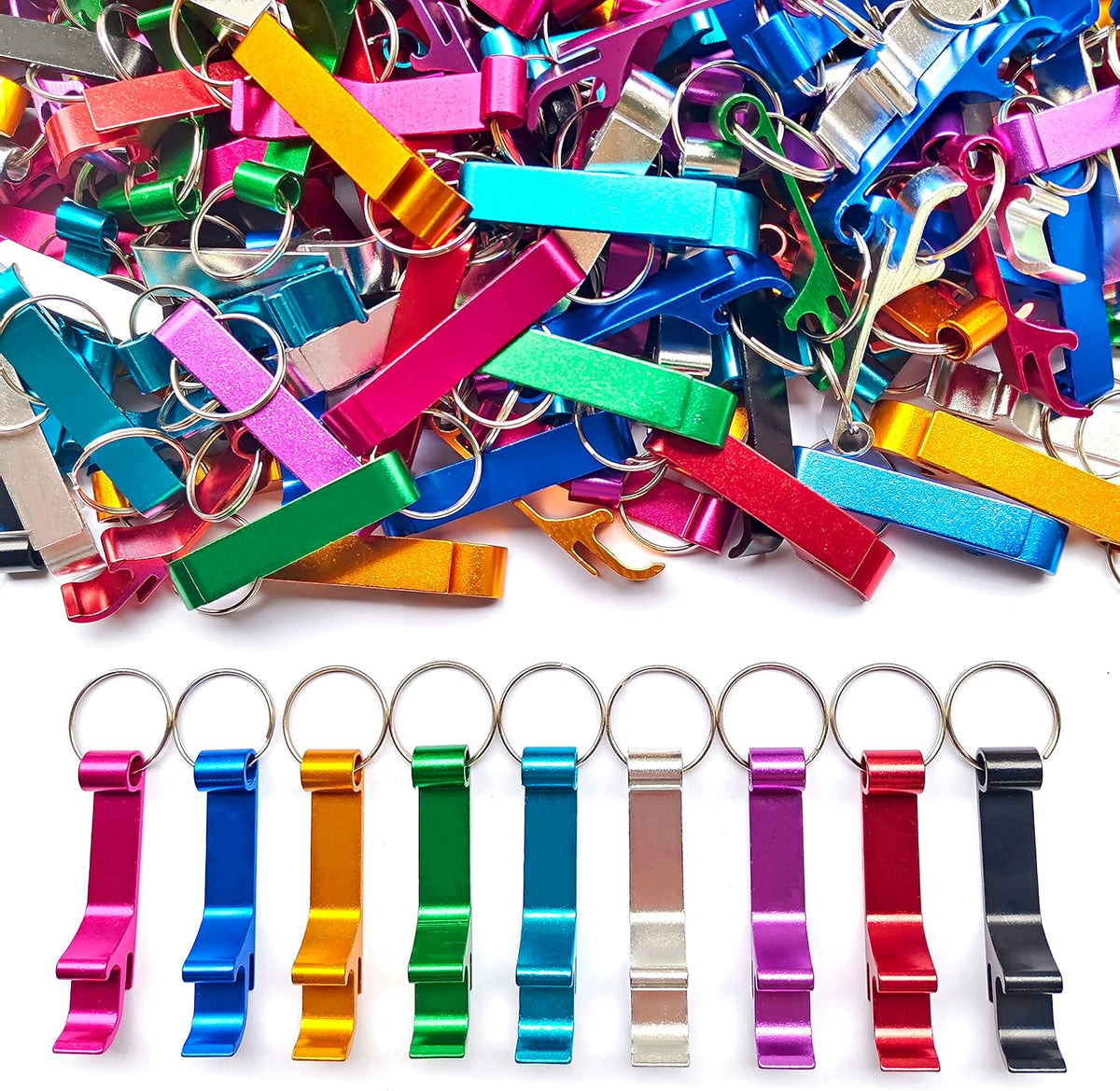Colored Aluminum Bottle Opener Keychain, Soda Beverage Beer Bottle Opener Keychain, for Kitchen/Wedding/Bar/Party