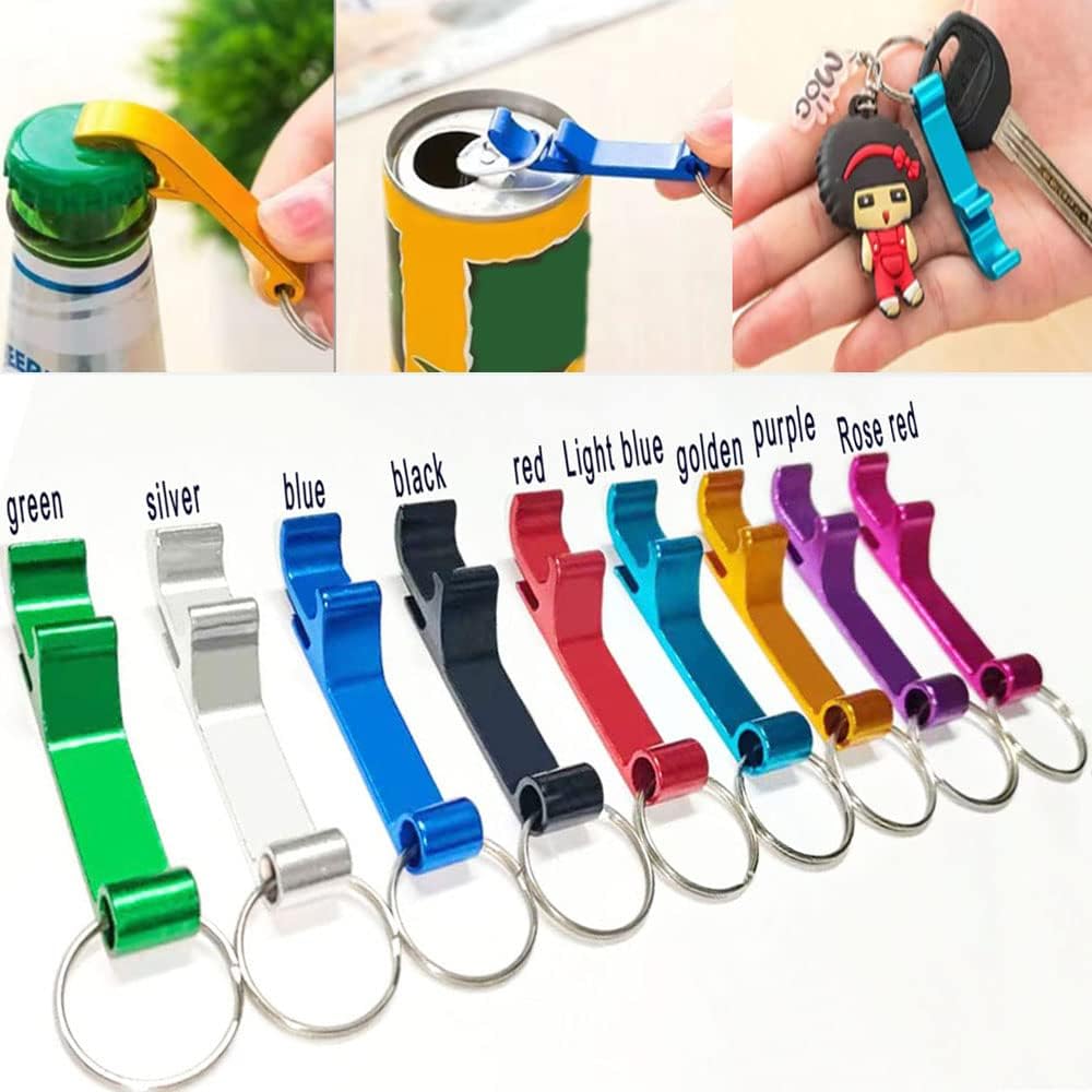 Colored Aluminum Bottle Opener Keychain, Soda Beverage Beer Bottle Opener Keychain, for Kitchen/Wedding/Bar/Party