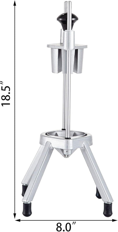 Commercial French Fry Cutter, Stainless Steel Vegetable Fruit Chopper with 3 Replacement Blades 1/2-Inch 3/8-Inch 1/4-Inch, Manual Potato Slicer Dicer for Restaurants & Home Kitchen