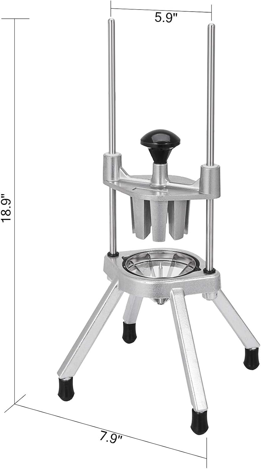 Commercial French Fry Cutter, Stainless Steel Vegetable Fruit Chopper with 3 Replacement Blades 1/2-Inch 3/8-Inch 1/4-Inch, Manual Potato Slicer Dicer for Restaurants & Home Kitchen