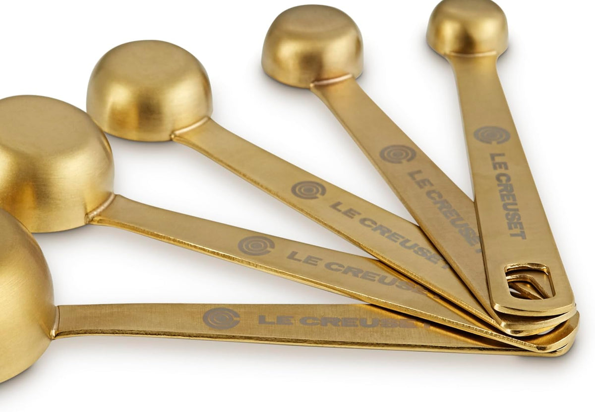 Stainless Steel Measuring Spoons, Gold Finish, Set of 5