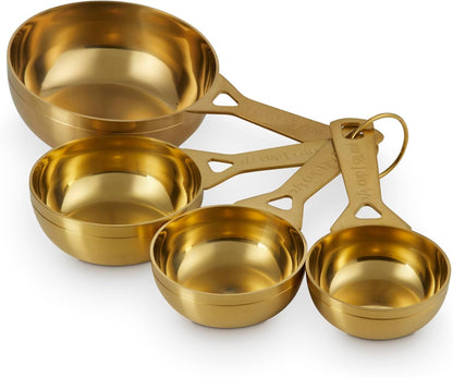 Stainless Steel Measuring Spoons, Gold Finish, Set of 5