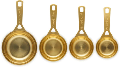 Stainless Steel Measuring Spoons, Gold Finish, Set of 5