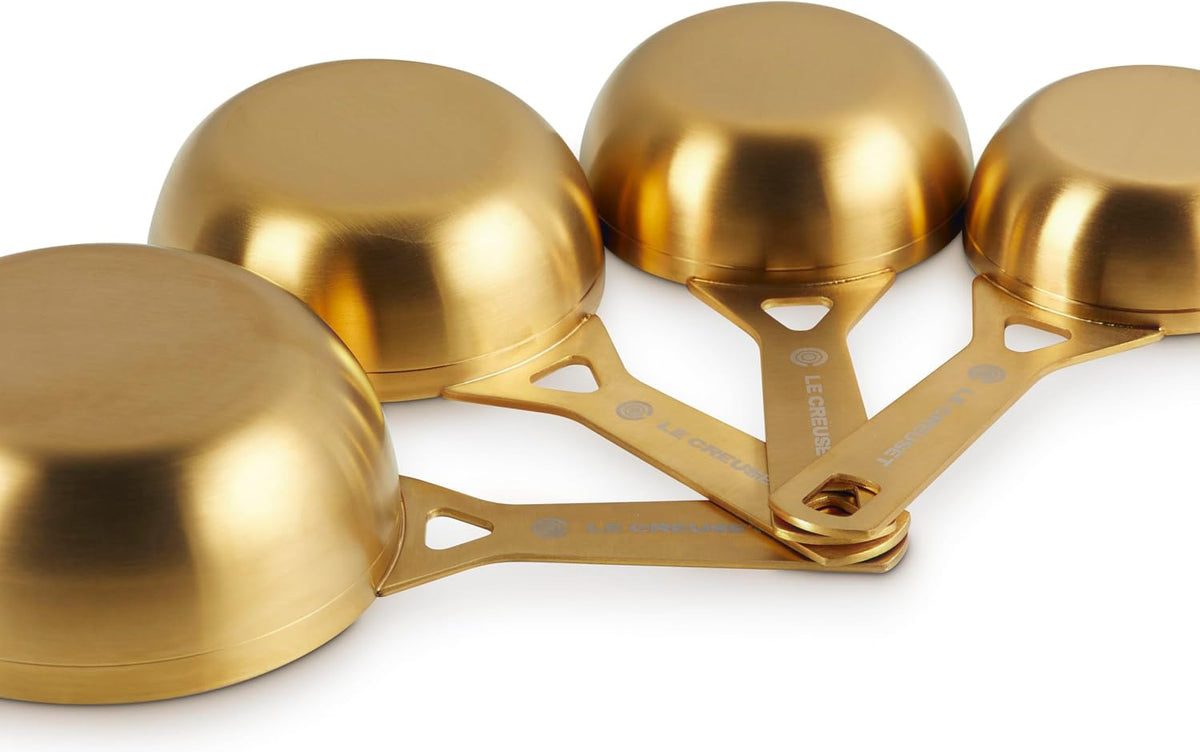 Stainless Steel Measuring Spoons, Gold Finish, Set of 5