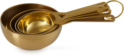 Stainless Steel Measuring Spoons, Gold Finish, Set of 5